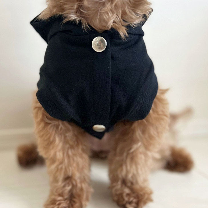 カニスルプス オリジナル犬服コットン生地パーカーブラック