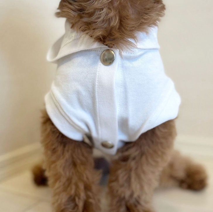 カニスルプス オリジナル犬服コットン生地パーカーホワイト